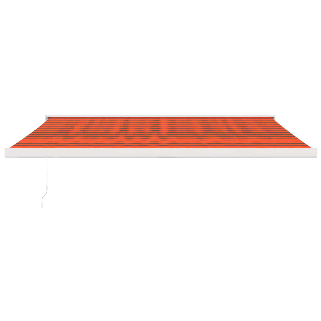 Auvent rétractable orange et marron 4,5x3 m tissu et aluminium