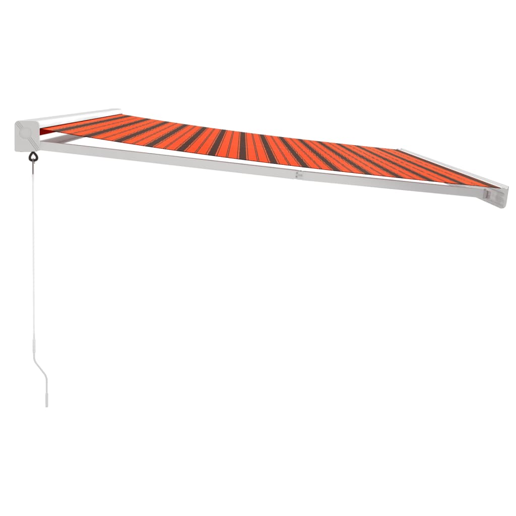 Auvent rétractable orange et marron 4,5x3 m tissu et aluminium