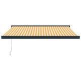 Auvent rétractable jaune et blanc 3x2,5 m tissu et aluminium