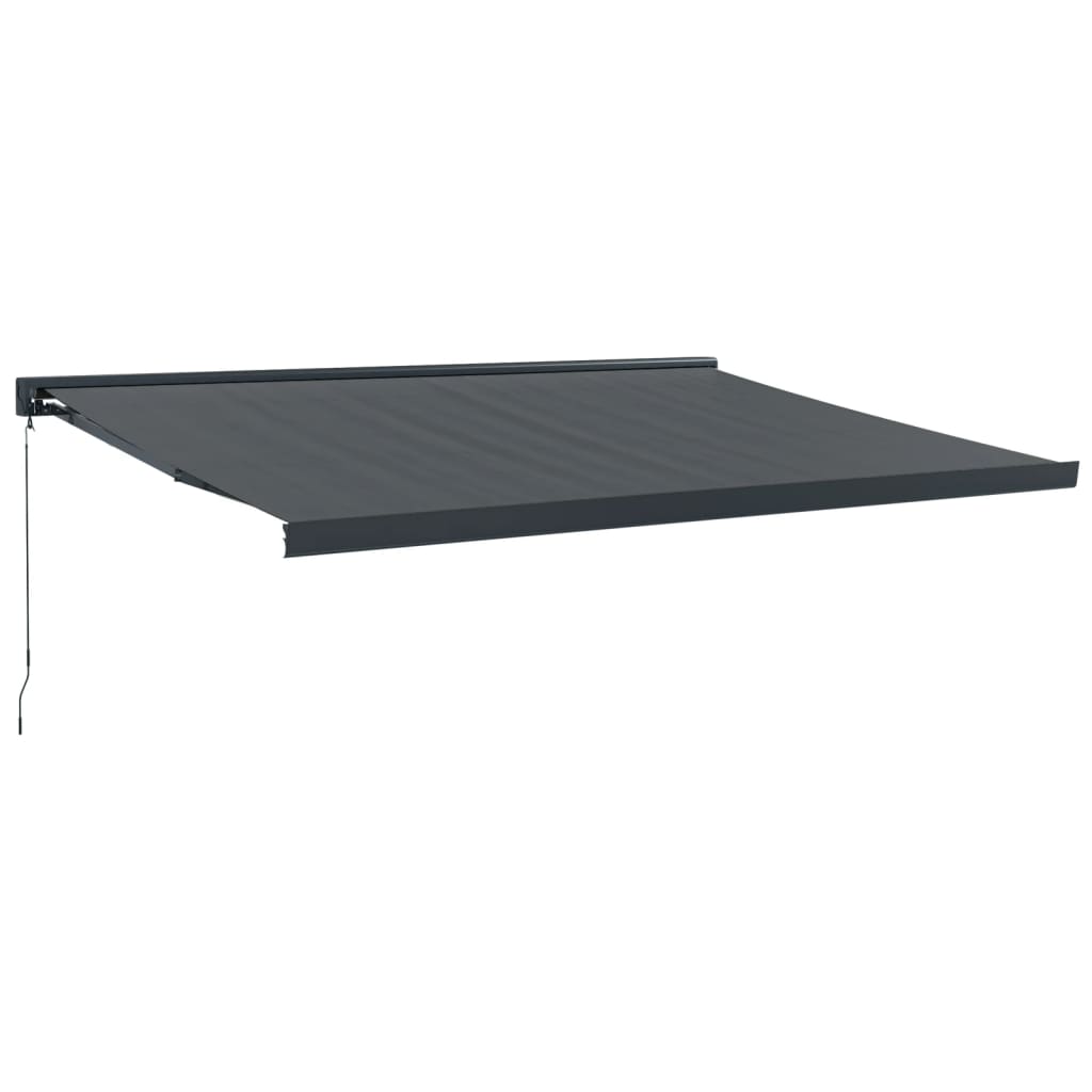 Auvent rétractable anthracite 4,5x3 m tissu et aluminium