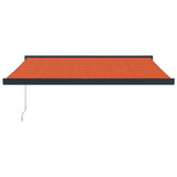 Auvent rétractable orange et marron 3,5x2,5m tissu et aluminium