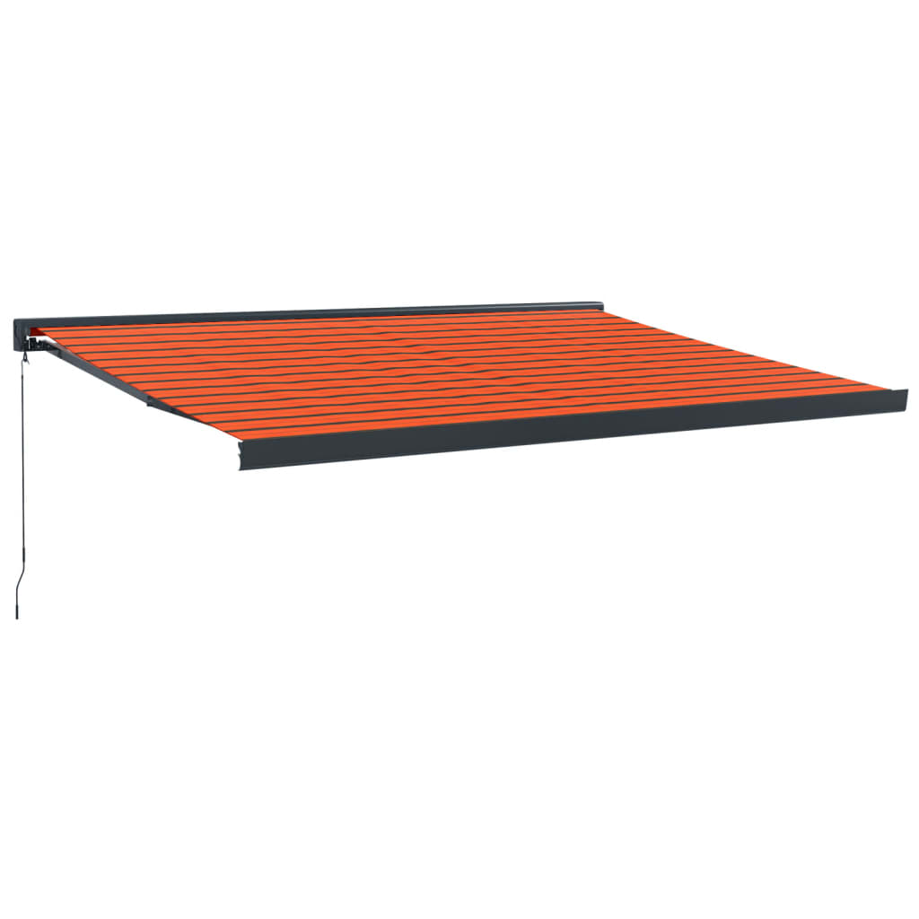 Auvent rétractable orange et marron 4,5x3 m tissu et aluminium