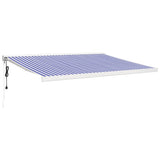 Blue and white retractable awning 4x3 m fabric and aluminum