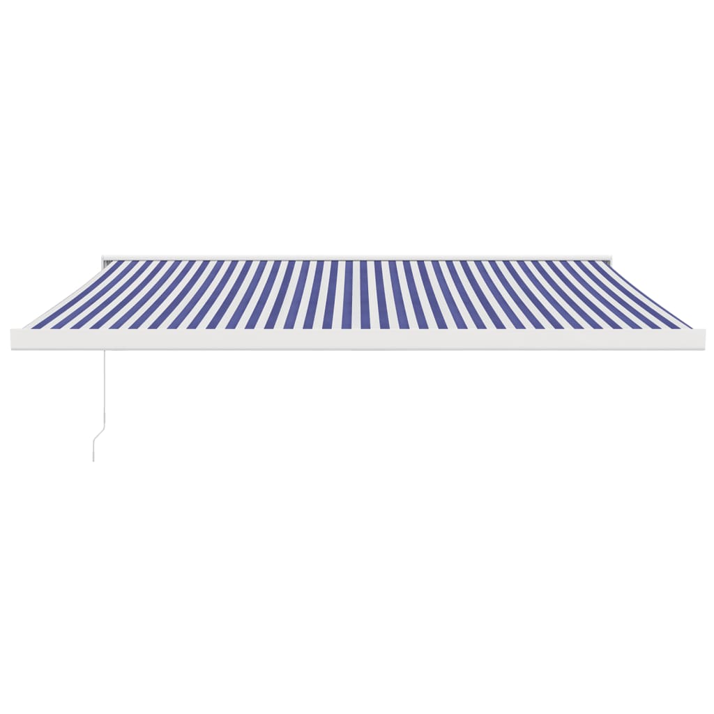 Blue and white retractable awning 4x3 m fabric and aluminum