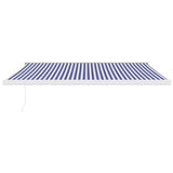 Blue and white retractable awning 4x3 m fabric and aluminum