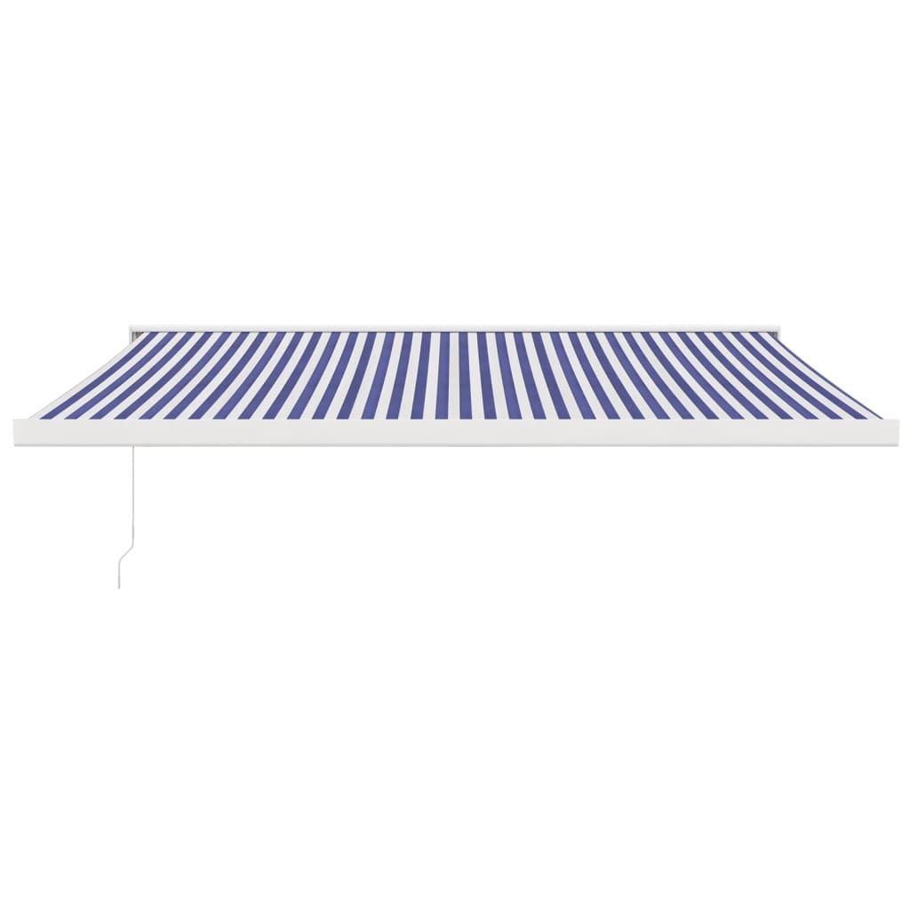 Blue and white retractable awning 4.5x3 m fabric and aluminum