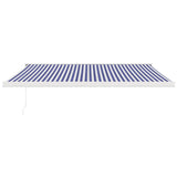 Blue and white retractable awning 4.5x3 m fabric and aluminum