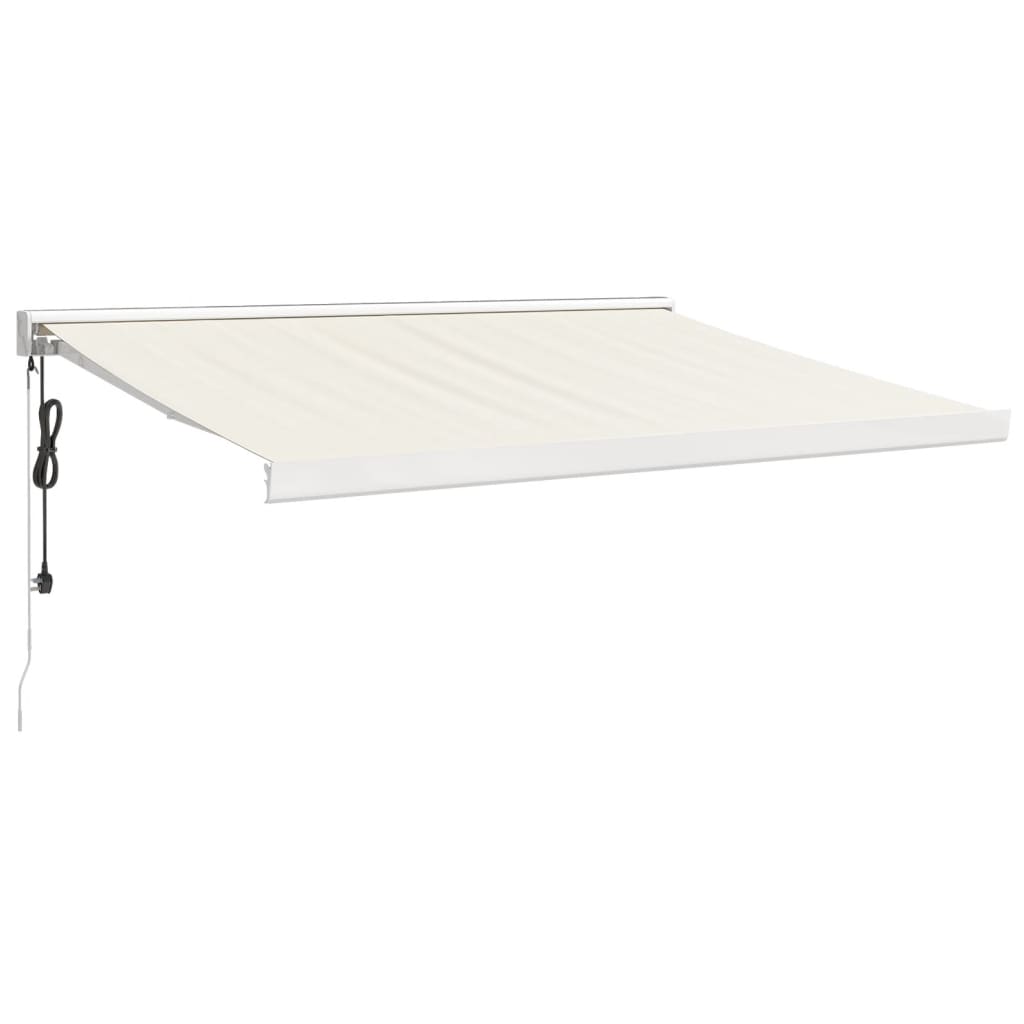 Auvent rétractable crème 3x2,5 m tissu et aluminium