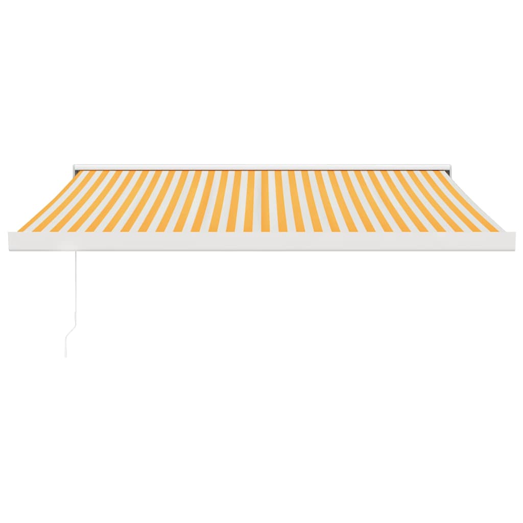 Auvent rétractable jaune et blanc 3x2,5 m tissu et aluminium