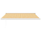 Auvent rétractable jaune et blanc 3x2,5 m tissu et aluminium