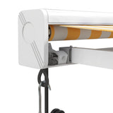 Auvent rétractable jaune et blanc 3x2,5 m tissu et aluminium