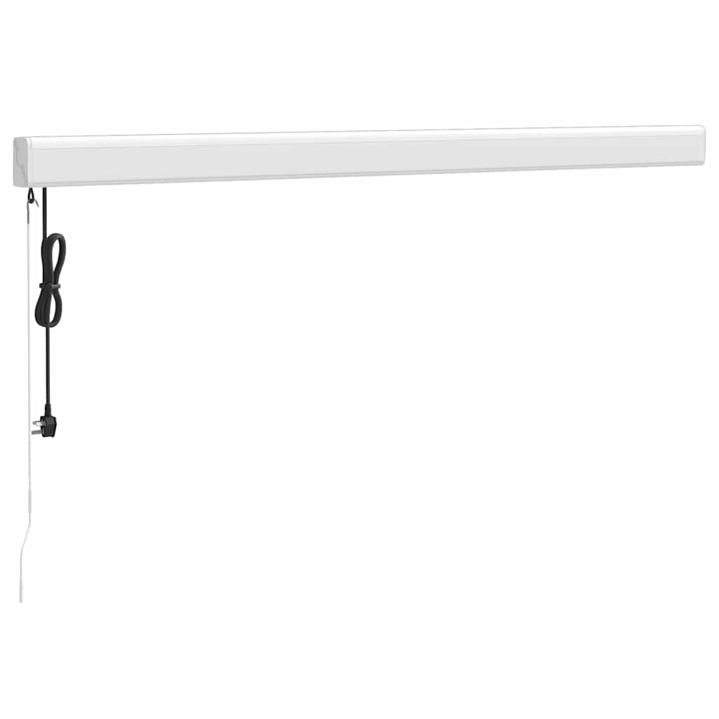 Auvent rétractable jaune et blanc 3,5x2,5 m tissu et aluminium