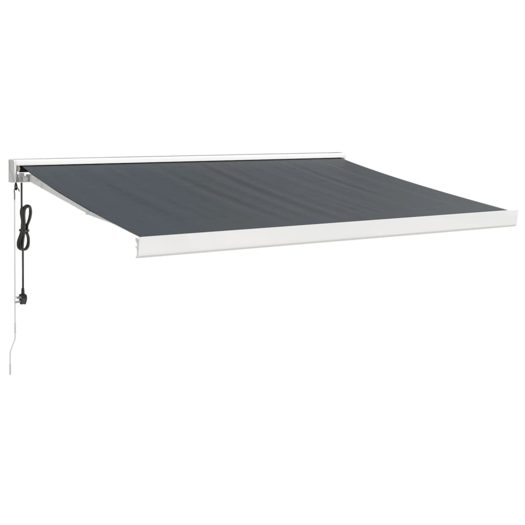 Auvent rétractable anthracite 3x2,5 m tissu et aluminium