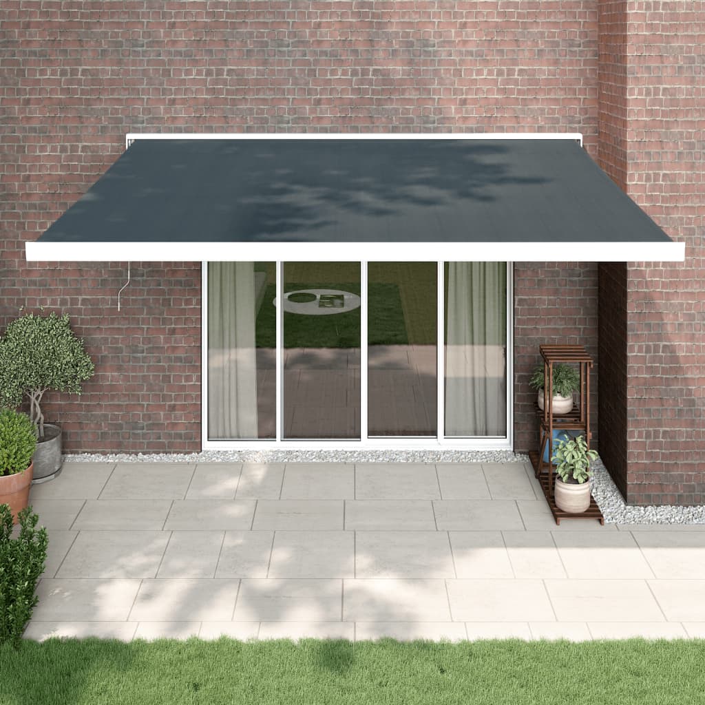 Anthracite retractable awning 4.5x3 m fabric and aluminum