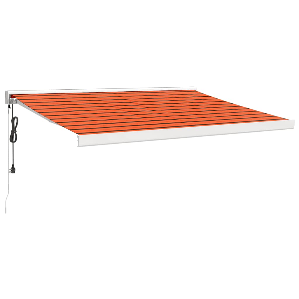 Auvent rétractable orange et marron 3x2,5 m tissu et aluminium