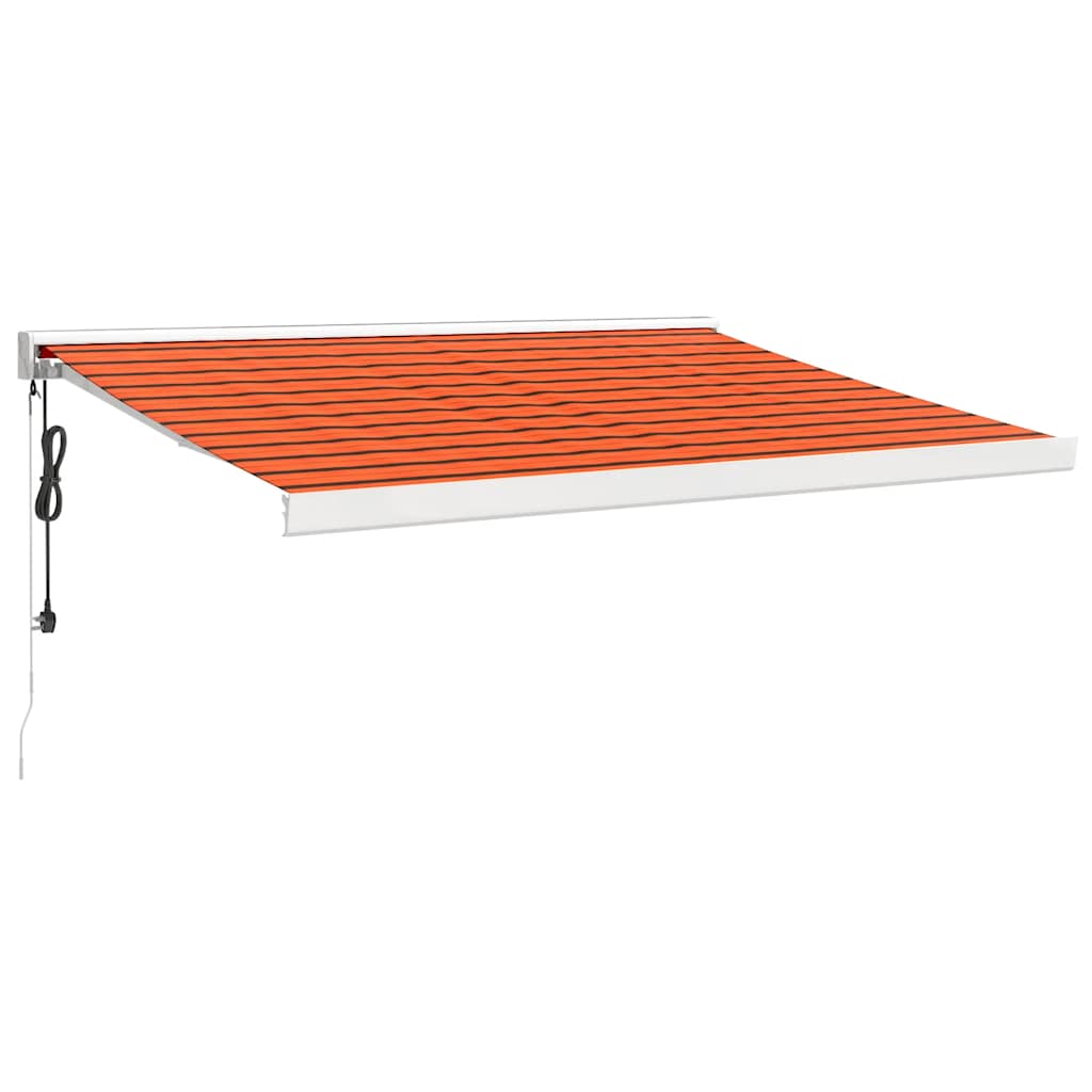 Auvent rétractable orange et marron 3,5x2,5m tissu et aluminium