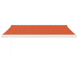 Auvent rétractable orange et marron 3,5x2,5m tissu et aluminium