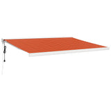 Orange and brown retractable awning 4x3 m fabric and aluminum