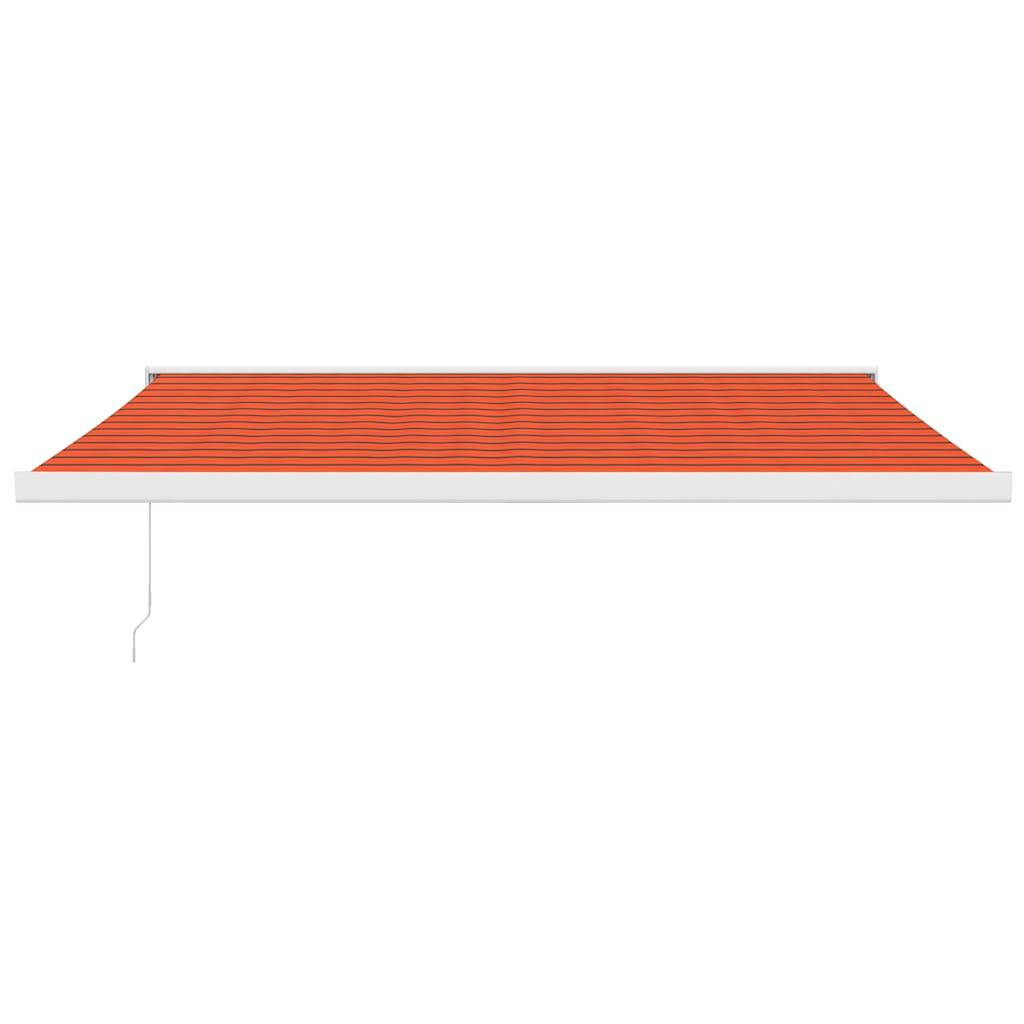 Auvent rétractable orange et marron 4x3 m tissu et aluminium