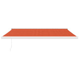 Auvent rétractable orange et marron 4x3 m tissu et aluminium