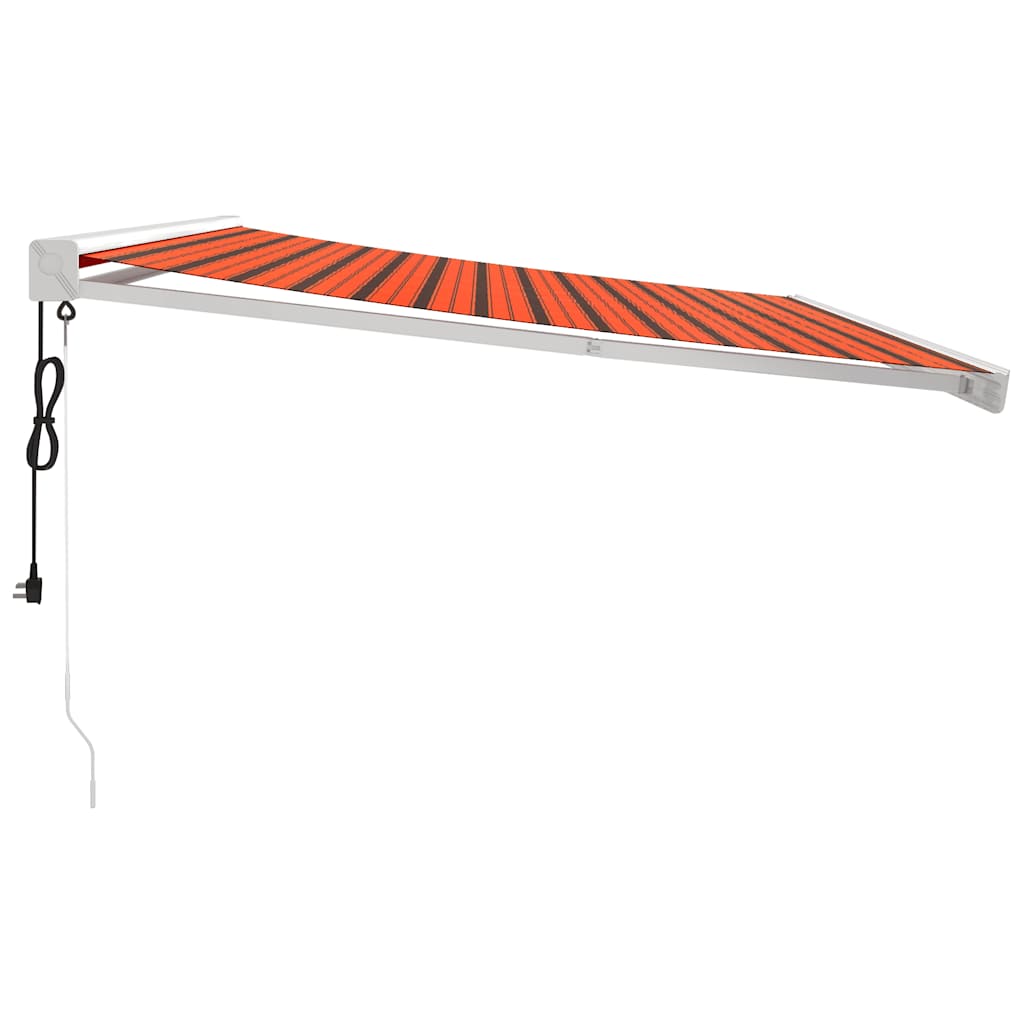 Auvent rétractable orange et marron 4x3 m tissu et aluminium