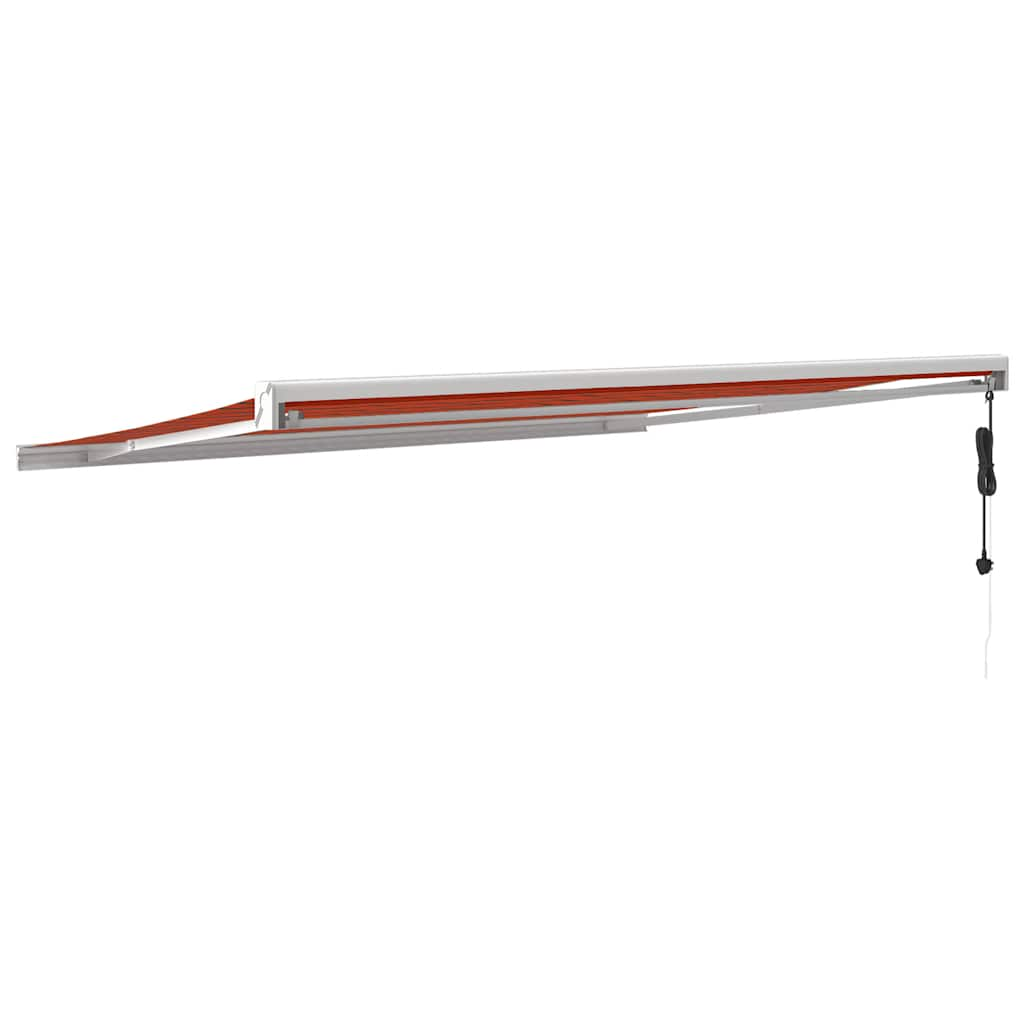 Orange and brown retractable awning 4x3 m fabric and aluminum