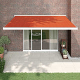 Orange and brown retractable awning 4x3 m fabric and aluminum