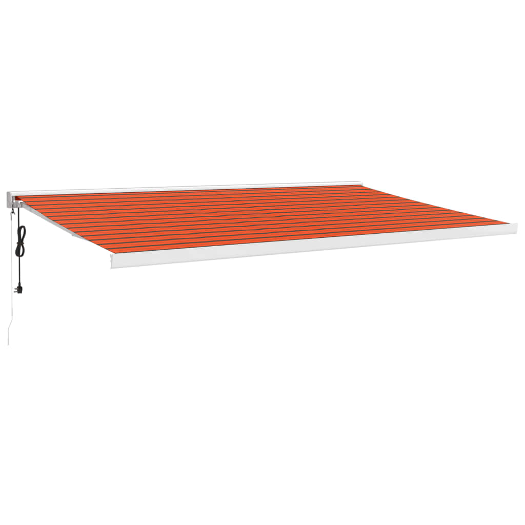 Orange and brown retractable awning 5x3 m fabric and aluminum