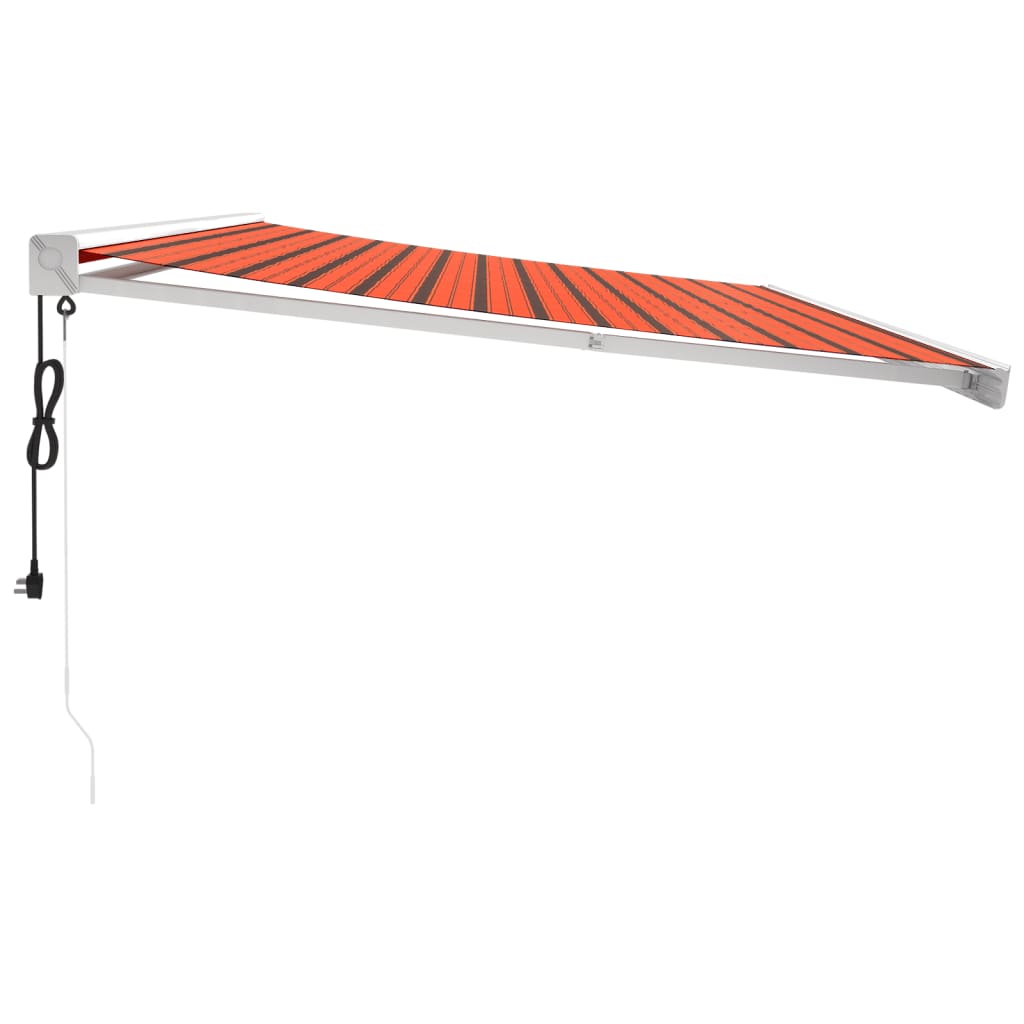 Orange and brown retractable awning 5x3 m fabric and aluminum