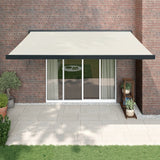 Cream retractable awning 4x3 m fabric and aluminum