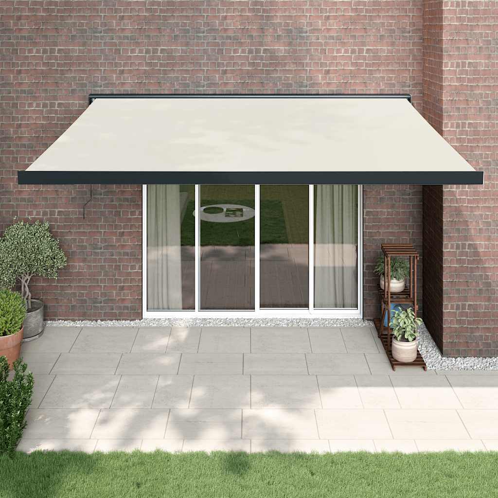 Cream retractable awning 4.5x3 m fabric and aluminum