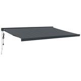 Auvent rétractable anthracite 4,5x3 m tissu et aluminium