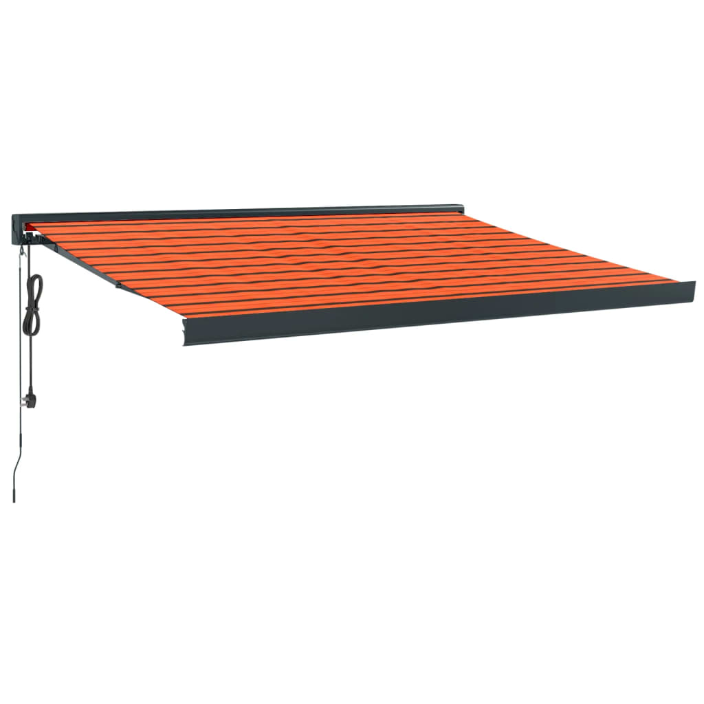 Orange and brown retractable awning 3x2.5 m fabric and aluminum