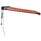 Orange and brown retractable awning 3x2.5 m fabric and aluminum