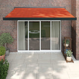 Orange and brown retractable awning 3x2.5 m fabric and aluminum