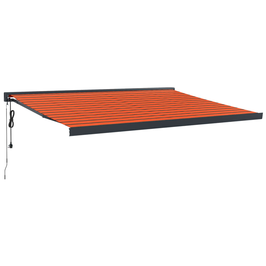 Orange and brown retractable awning 4.5x3 m fabric and aluminum