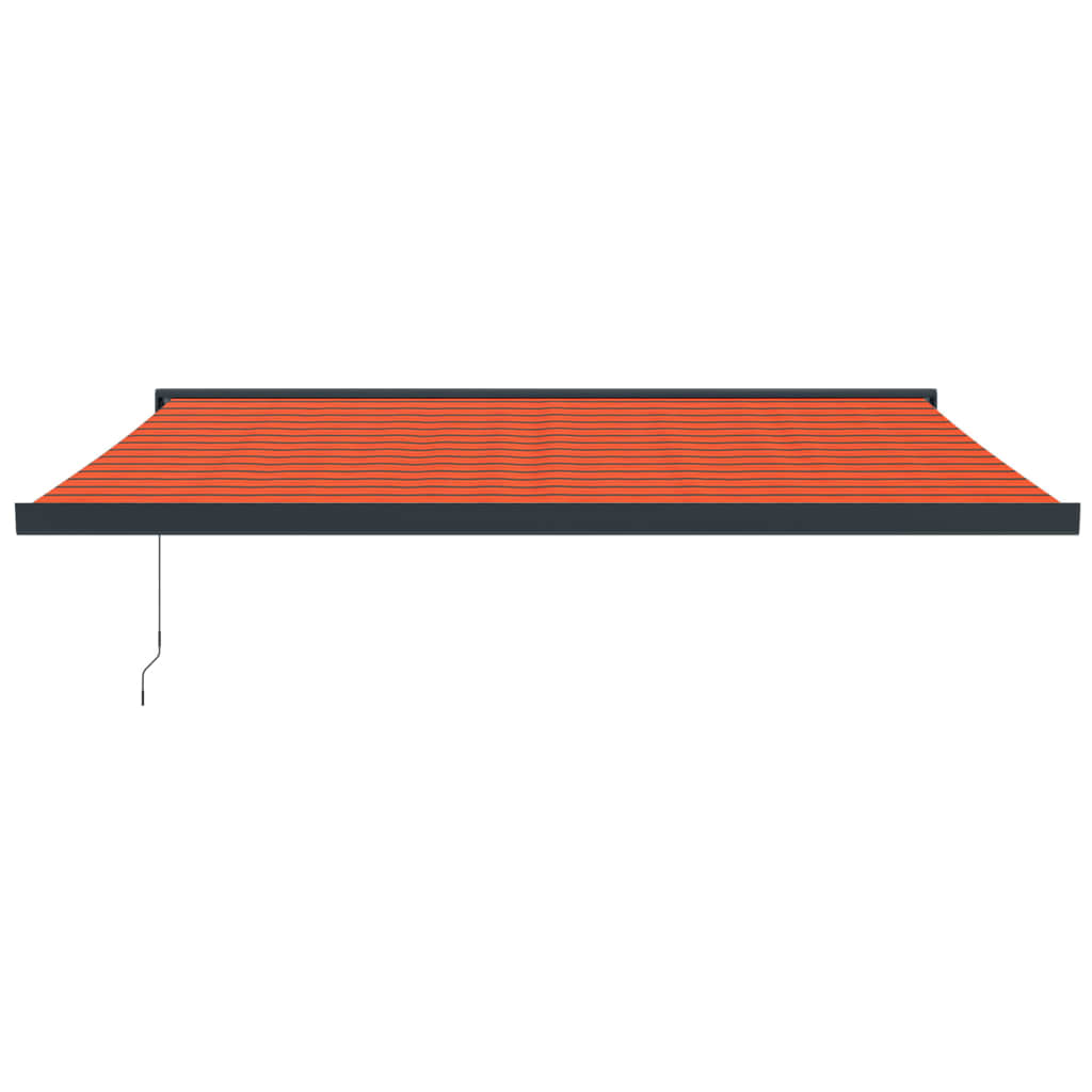 Orange and brown retractable awning 4.5x3 m fabric and aluminum