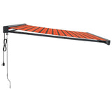 Orange and brown retractable awning 4.5x3 m fabric and aluminum