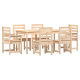 Ensemble à manger de jardin 7 pcs bois massif de pin