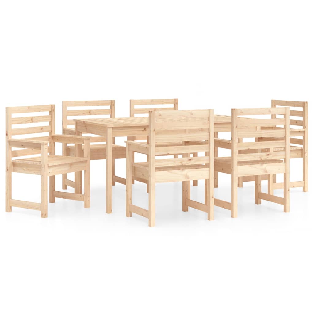 Ensemble à manger de jardin 7 pcs bois massif de pin