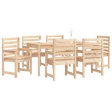 Ensemble à manger de jardin 7 pcs bois massif de pin