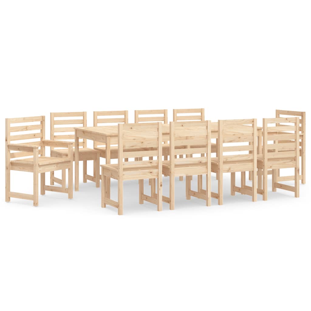 Ensemble à manger de jardin 11 pcs bois massif de pin