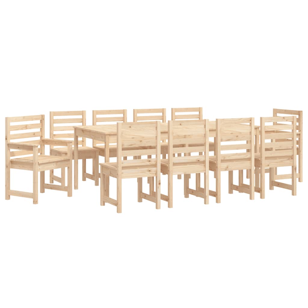 Ensemble à manger de jardin 11 pcs bois massif de pin