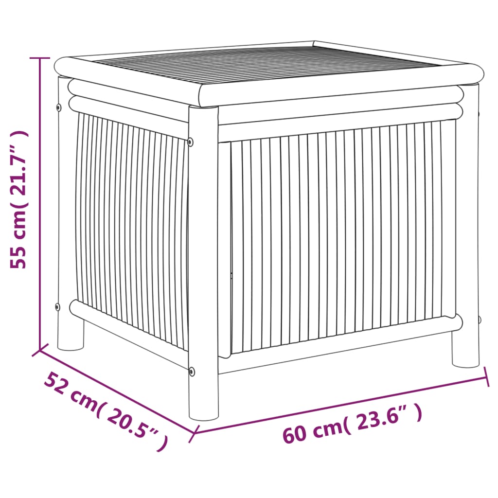 Garten-Aufbewahrungsbox 60x52x55 cm Bambus