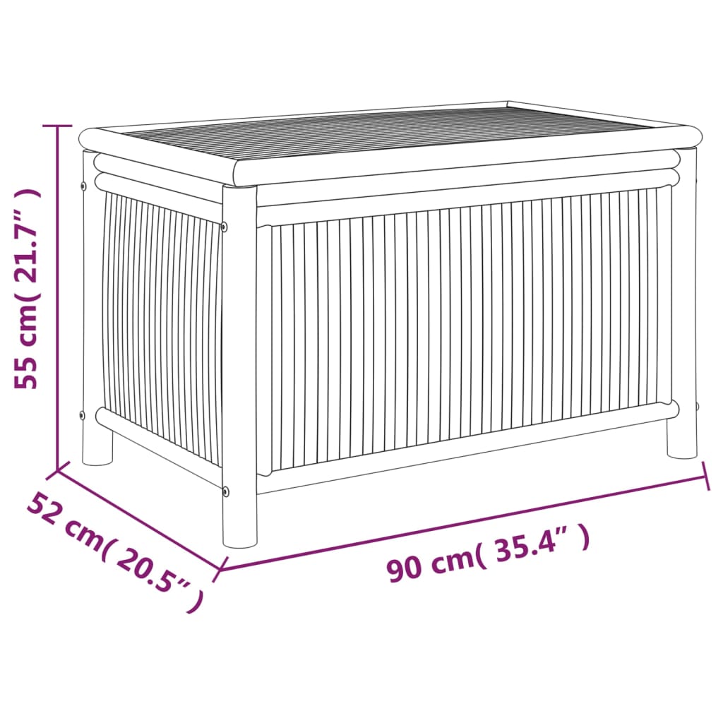 Garten-Aufbewahrungsbox 90x52x55 cm Bambus