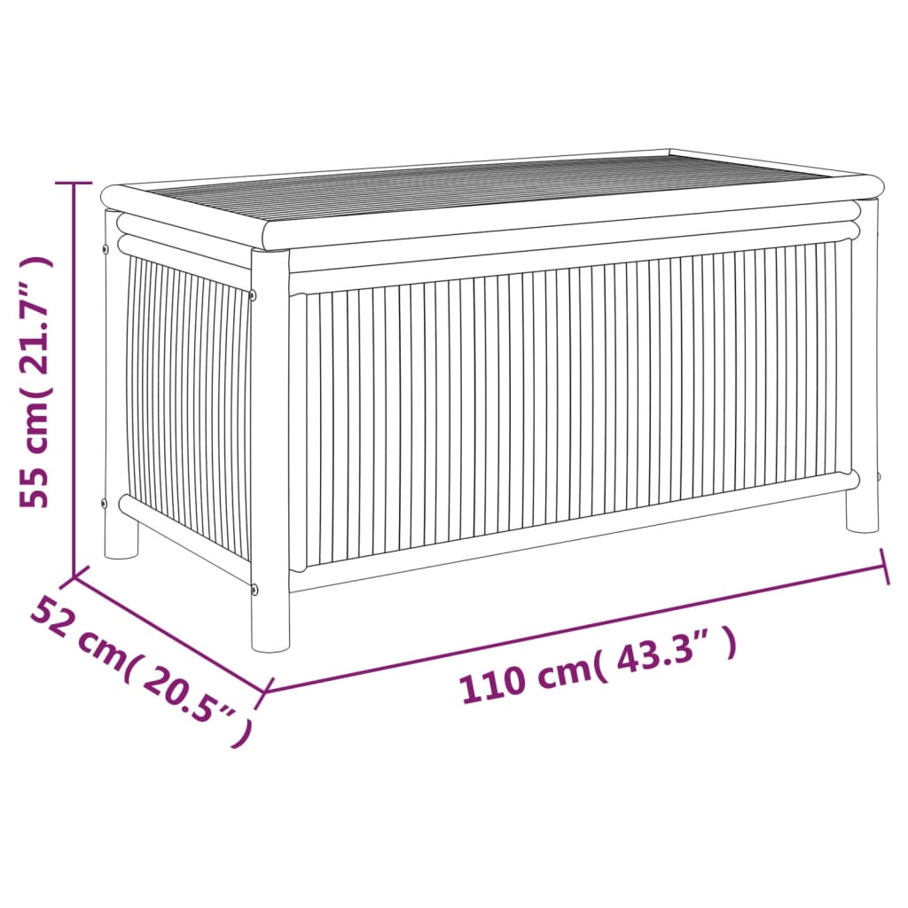 Garten-Aufbewahrungsbox 110x52x55 cm Bambus