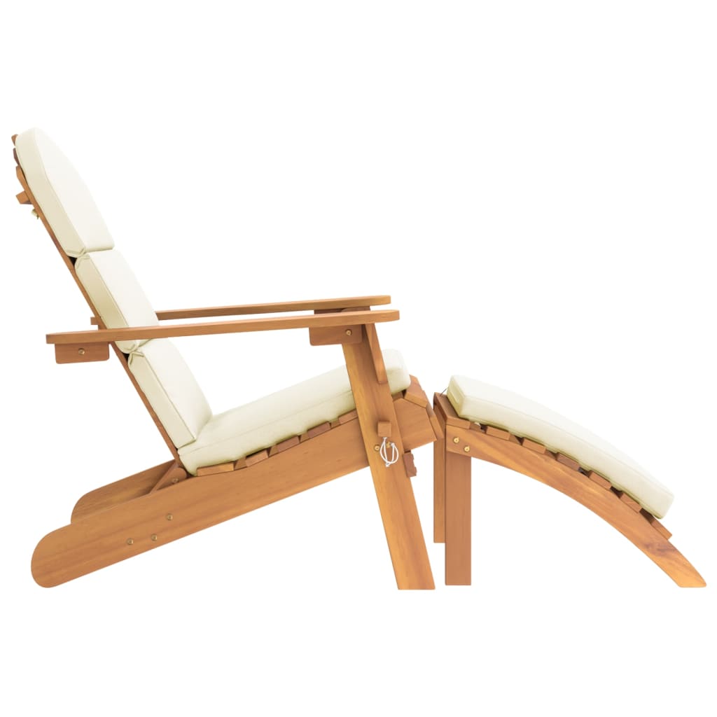 Chaise de jardin Adirondack et repose-pieds bois massif acacia