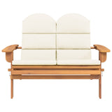 Adirondack Garden Bench and Cushions 126 cm Solid Acacia Wood