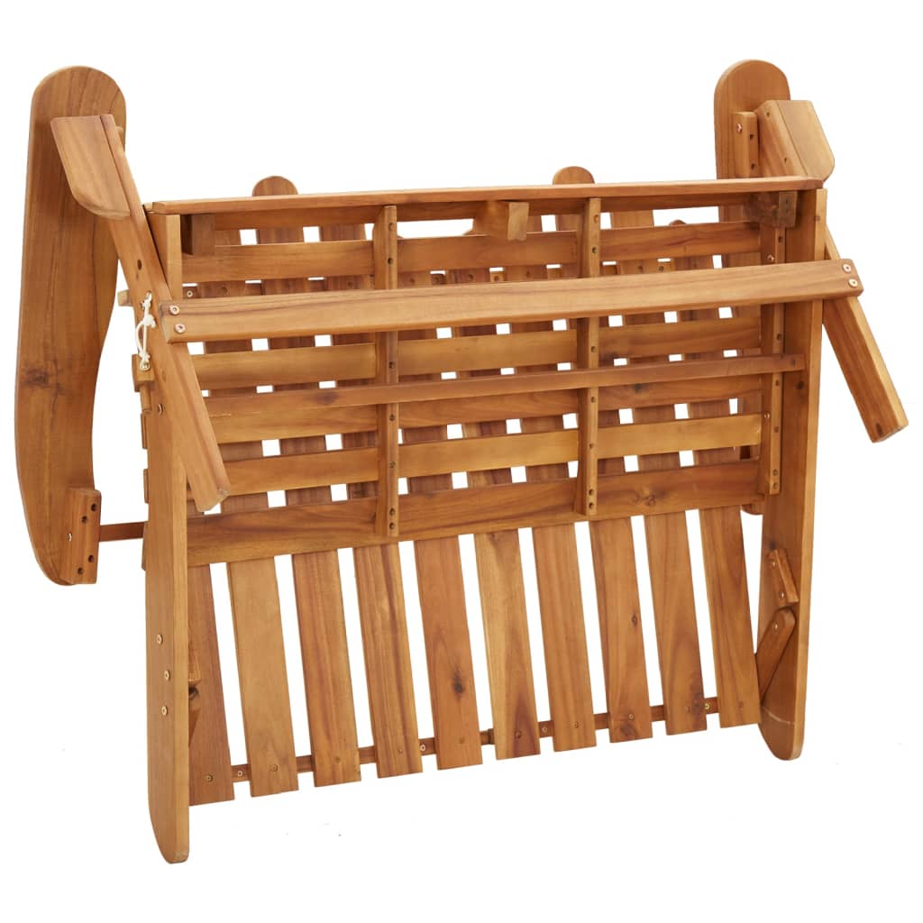 Banc de jardin Adirondack et coussins 126 cm bois massif acacia