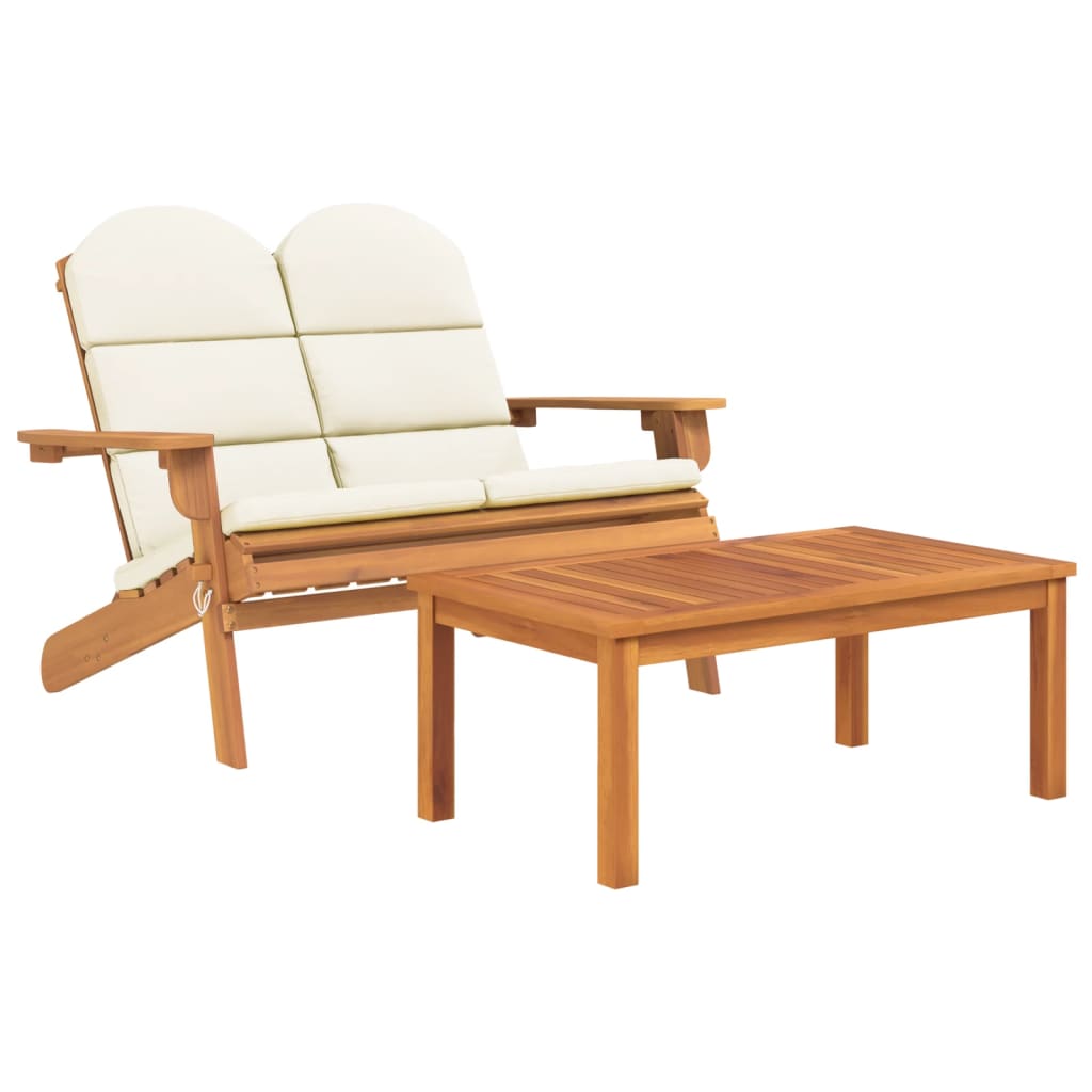 Ensemble de salon de jardin Adirondack 2 pcs bois acacia solide